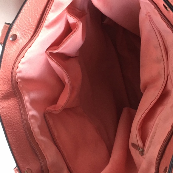 Pink studded tote 13 in h 12.5 bottom - Picture 3 of 7